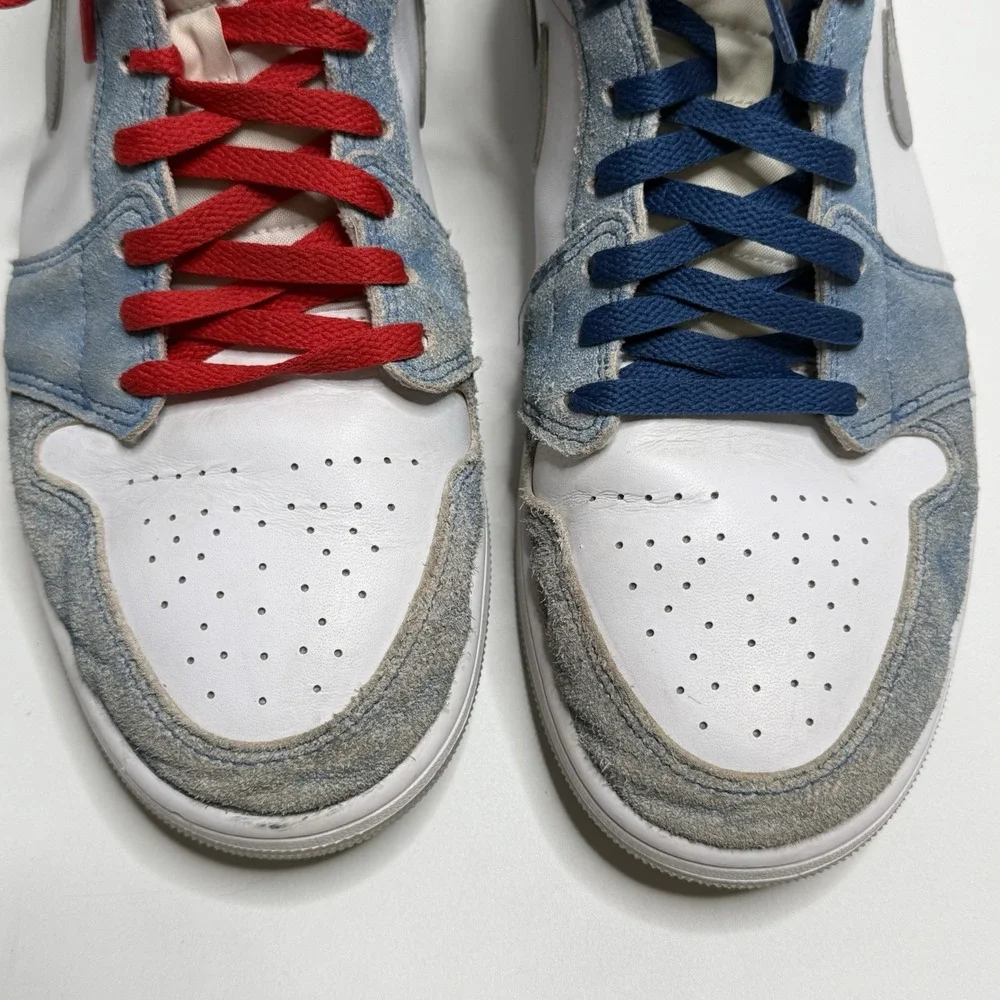 Nike Air Jordan 1 Mid SE Size 12.5 French Blue/Fire Red-White DN3706-401 Sneaker